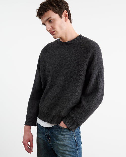 KADIR SWEATER IN CHARCOAL MELANGE