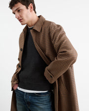 HEDI DUSTER COAT IN BEIGE/BROWN HOUNDSTOOTH