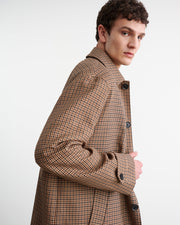 HEDI DUSTER COAT IN BEIGE/BROWN HOUNDSTOOTH