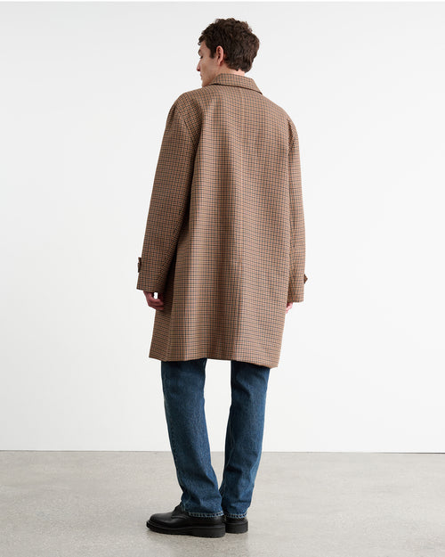HEDI DUSTER COAT IN BEIGE/BROWN HOUNDSTOOTH