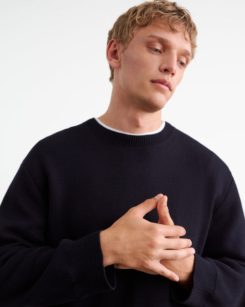 LELAND SWEATER IN DARK NAVY