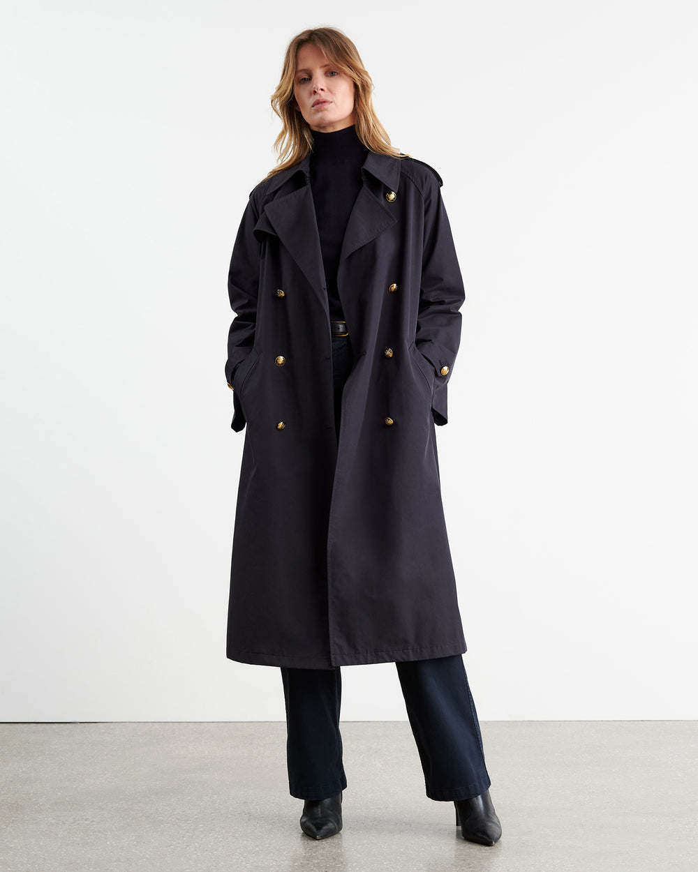 TOUSSAINT TRENCH COAT IN DARK NAVY
