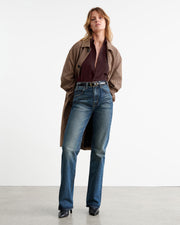 GAIA SILK SHIRT IN OXBLOOD