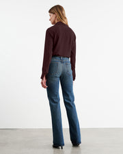 GAIA SILK SHIRT IN OXBLOOD