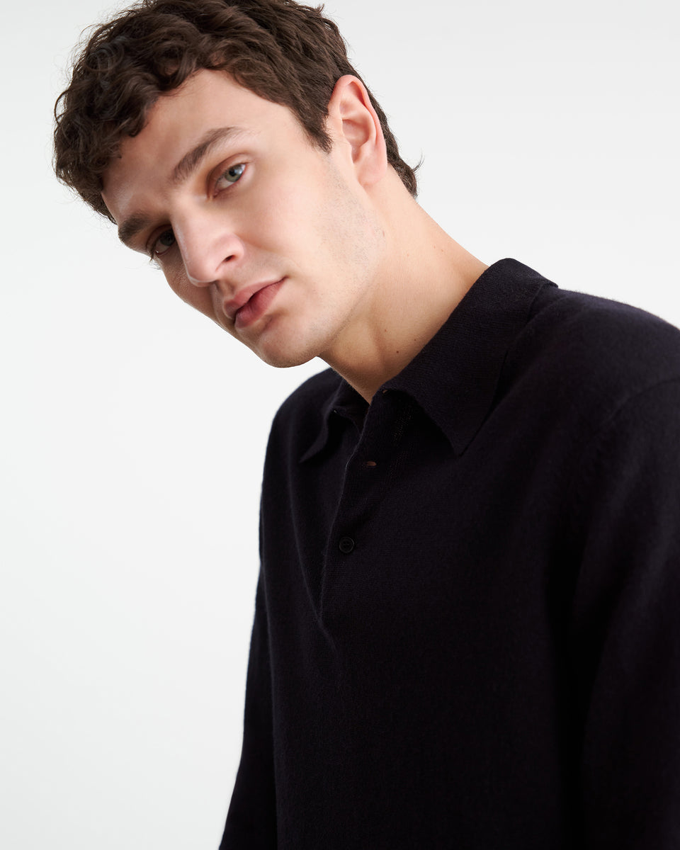 JOVAN CASHMERE POLO IN DARK NAVY