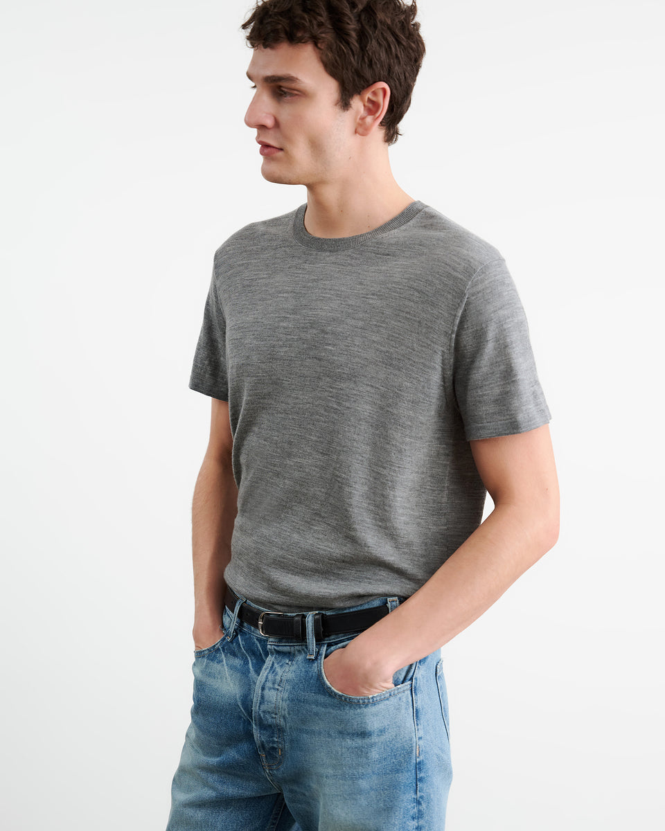 DRAVEN SWEATER IN MEDIUM GREY MELANGE