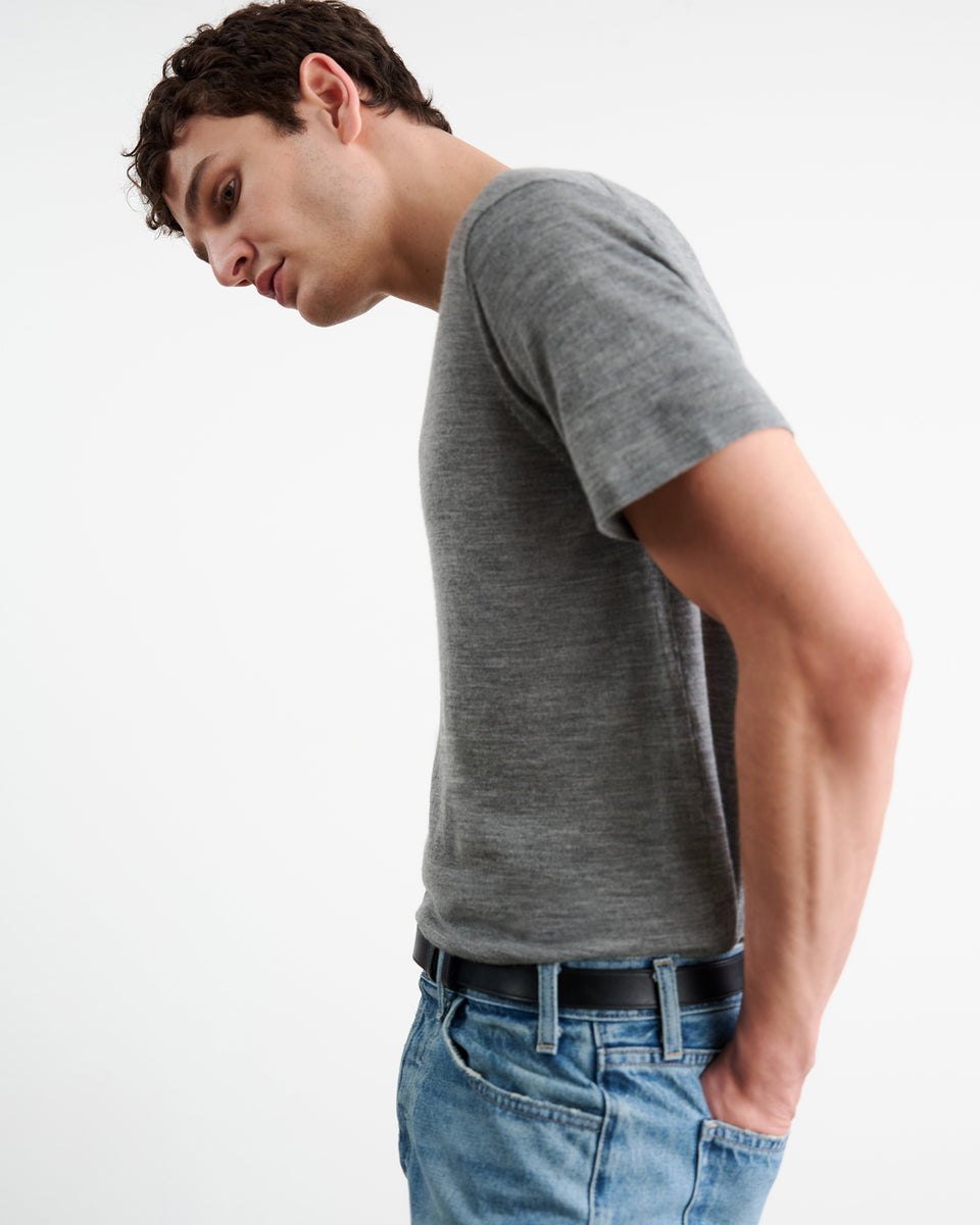 DRAVEN SWEATER IN MEDIUM GREY MELANGE