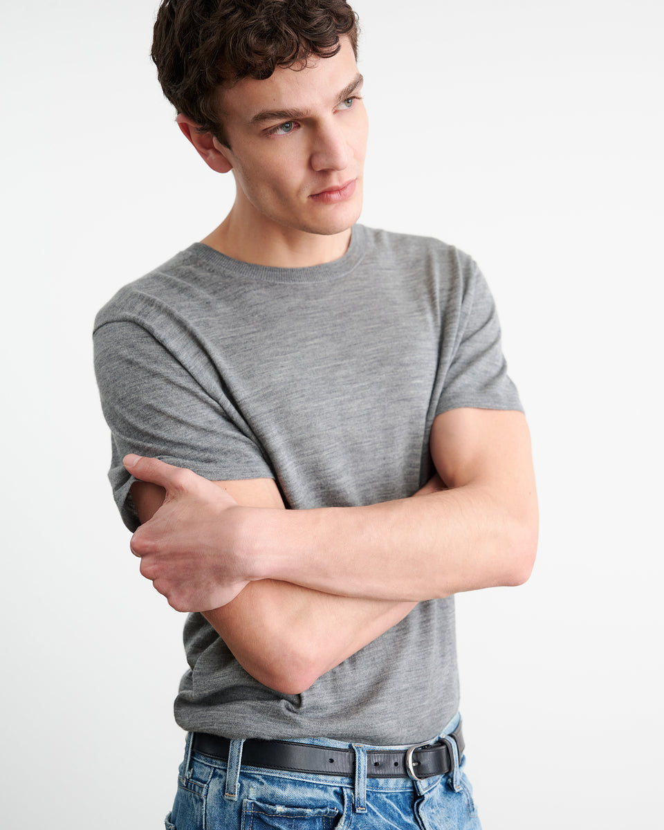 DRAVEN SWEATER IN MEDIUM GREY MELANGE