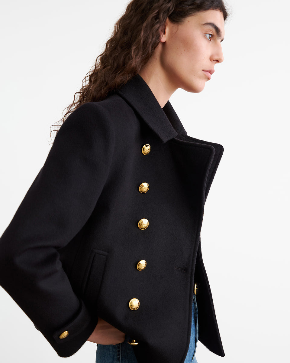 ORNELLA PEACOAT IN BLACK
