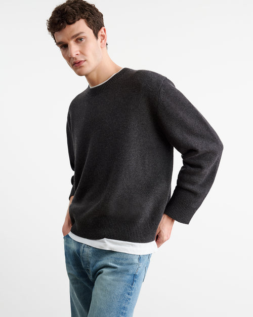 MADDOX SWEATER IN CHARCOAL MELANGE
