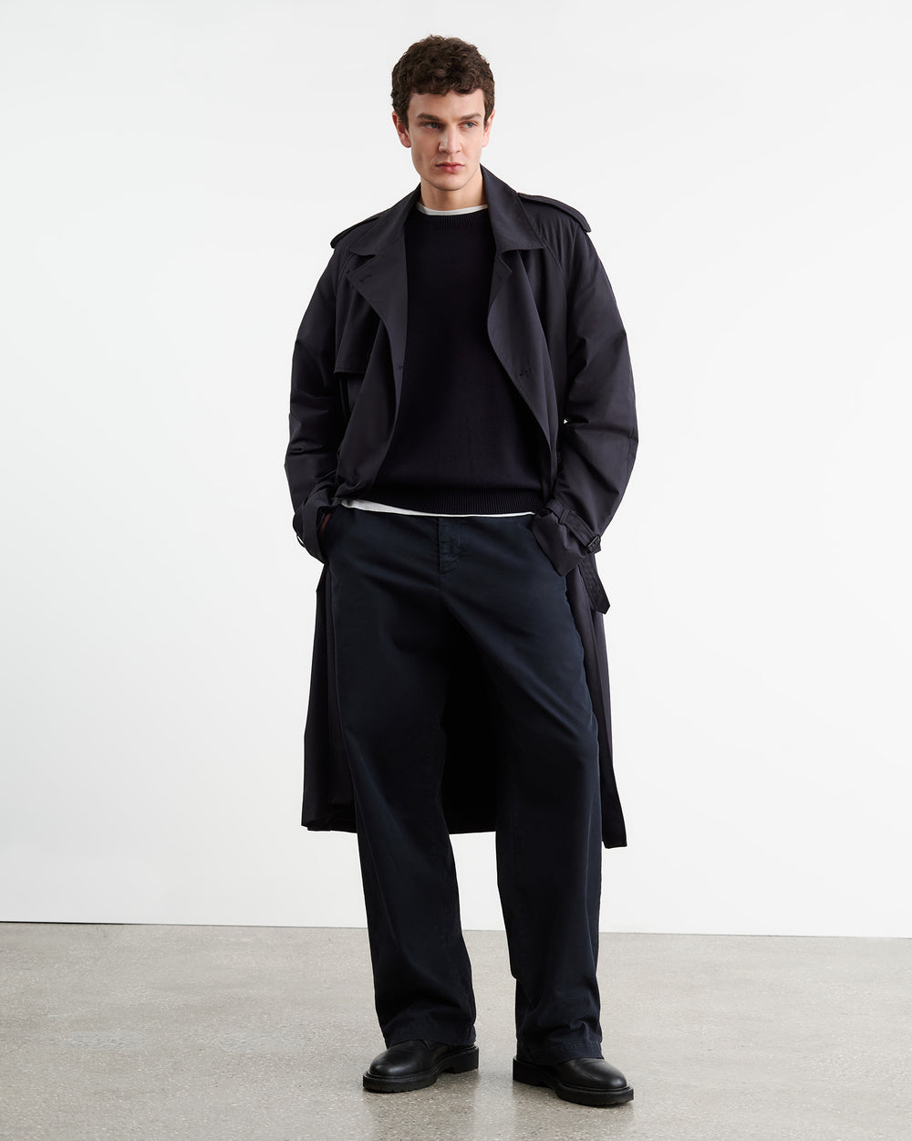 KIERAN TRENCH COAT IN DARK NAVY