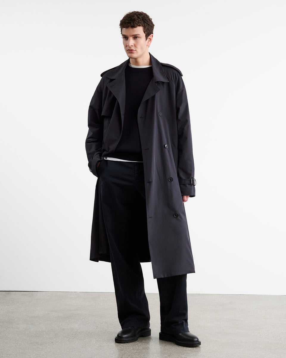 KIERAN TRENCH COAT IN DARK NAVY