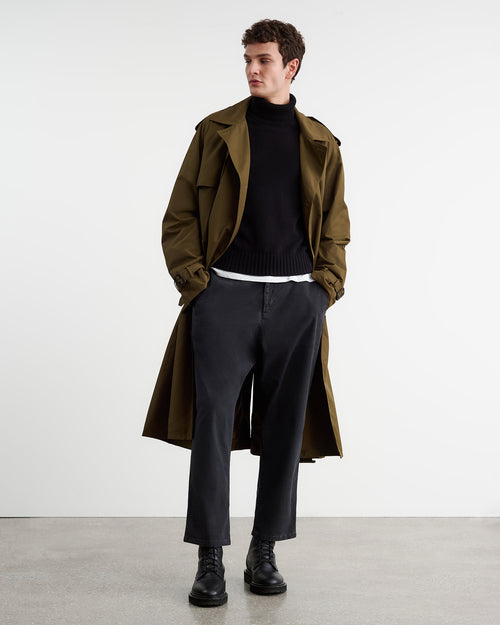 KIERAN TRENCH COAT IN OLIVE GREEN