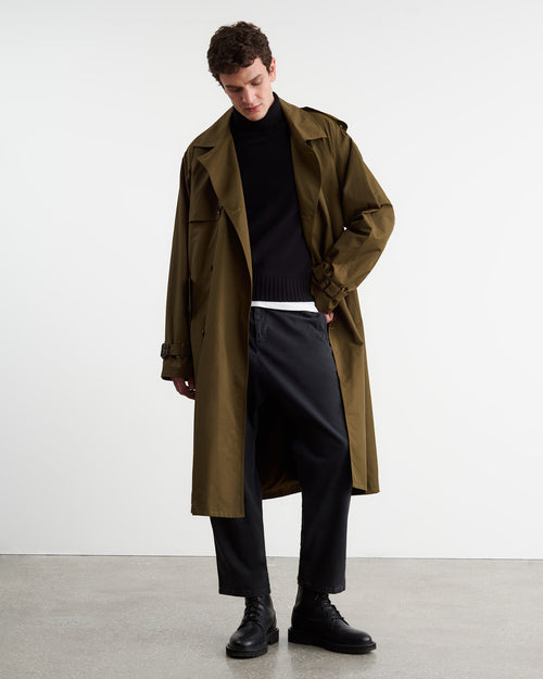 KIERAN TRENCH COAT IN OLIVE GREEN