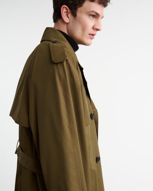 KIERAN TRENCH COAT IN OLIVE GREEN