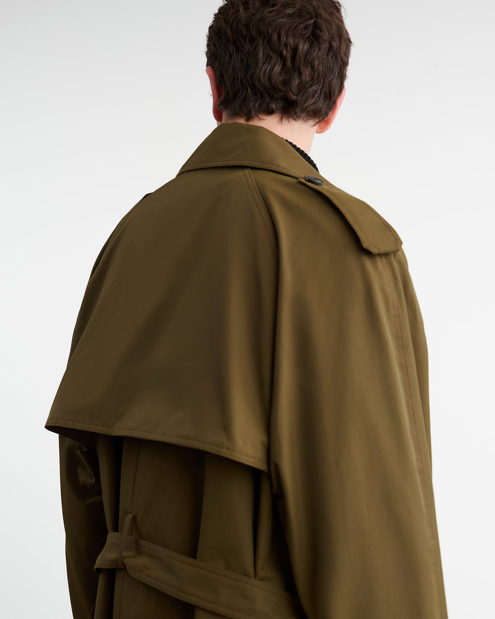 KIERAN TRENCH COAT IN OLIVE GREEN