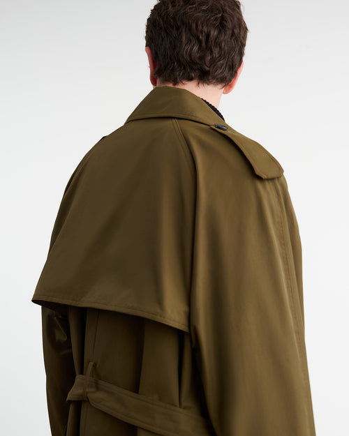 KIERAN TRENCH COAT IN OLIVE GREEN