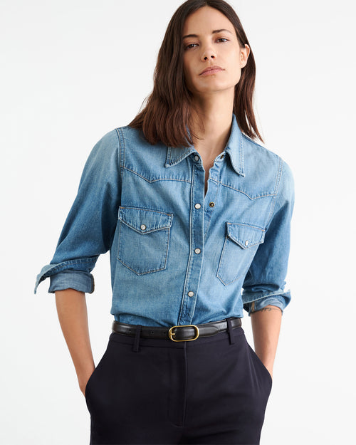 TRAVIS SHIRT IN LIGHT WASH