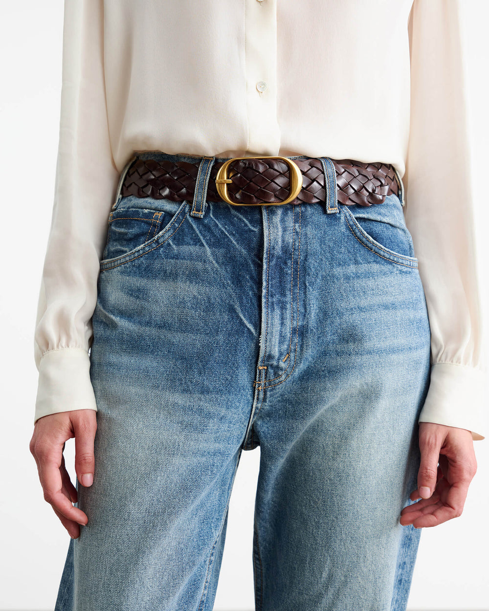 BRAIDED NILI BELT IN DARK BROWN