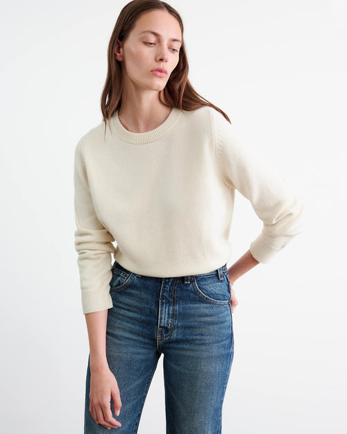 NORA CASHMERE SWEATER IN IVORY