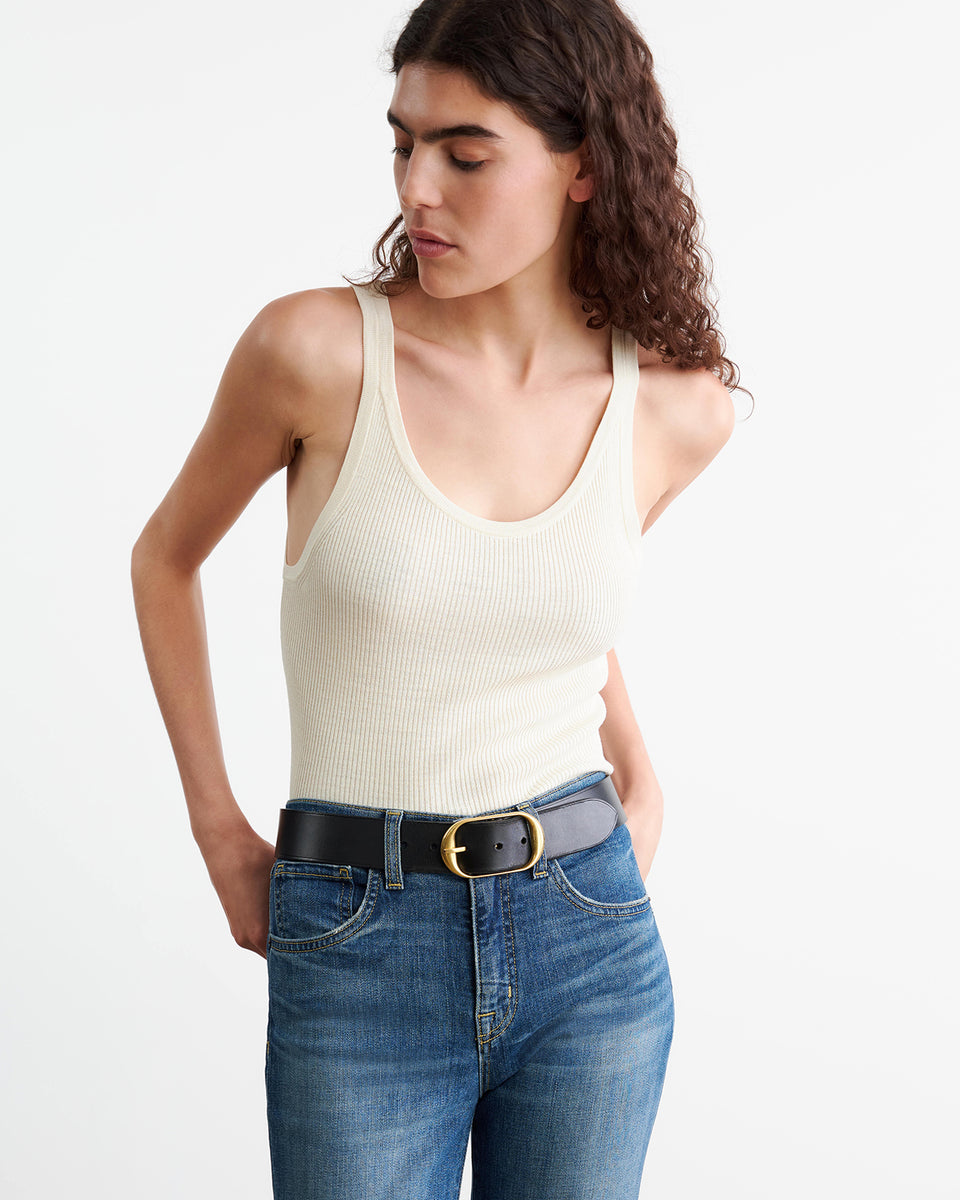 SELAH SILK KNIT TANK IN IVORY