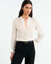 MONTAINE SILK BLOUSE IN IVORY