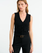 PORTER CASHMERE VEST IN BLACK