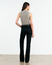 MASHA CASHMERE TANK IN IVORY W/ BLACK STRIPE