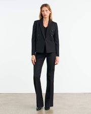 CORETTE WOOL PANT IN DARK CHARCOAL PINSTRIPE
