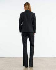 CORETTE WOOL PANT IN DARK CHARCOAL PINSTRIPE