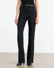 CORETTE WOOL PANT IN DARK CHARCOAL PINSTRIPE