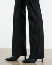 CORETTE WOOL PANT IN DARK CHARCOAL PINSTRIPE