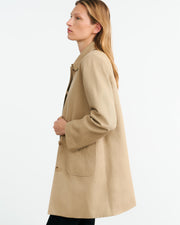 BALZAC SHORT DUSTER COAT IN DESERT KHAKI