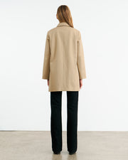 BALZAC SHORT DUSTER COAT IN DESERT KHAKI