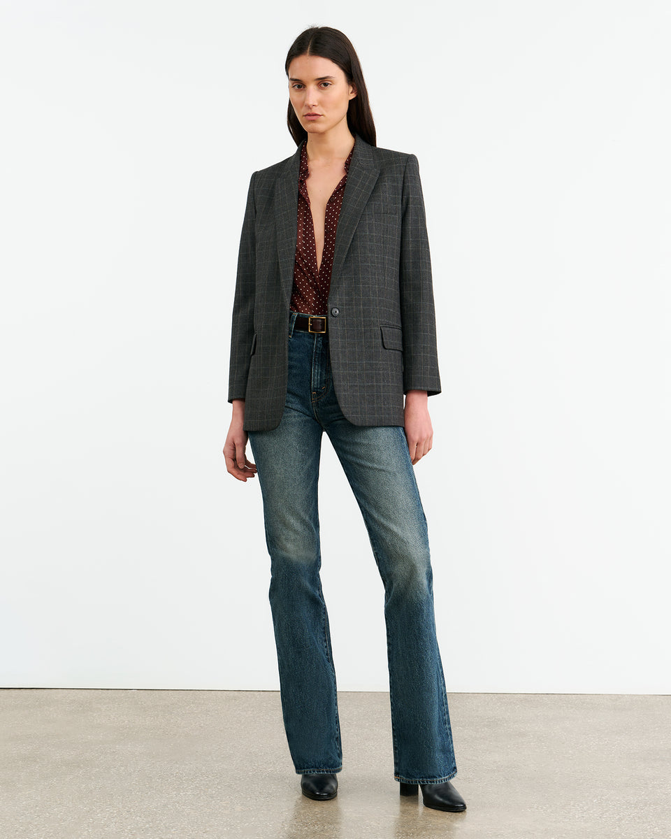 DIANE BLAZER IN ESPRESSO CHECK