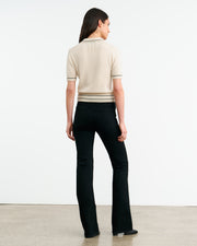 CARLINE CASHMERE POLO IN IVORY/BLACK