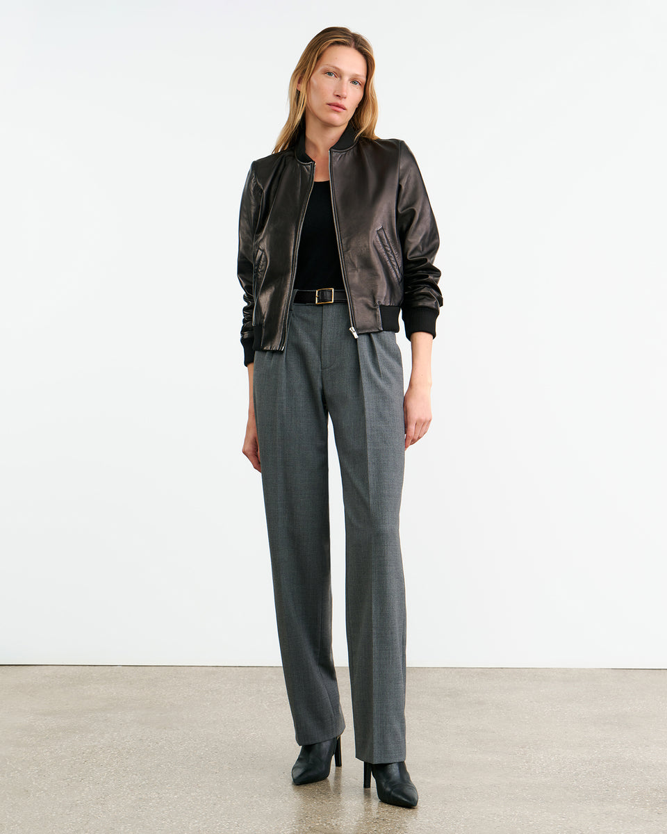 ALPHONSE WOOL PANT IN HEATHER GREY