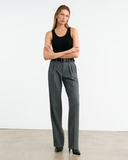 ALPHONSE WOOL PANT IN HEATHER GREY