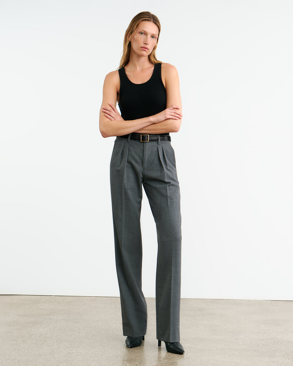 ALPHONSE WOOL PANT IN HEATHER GREY