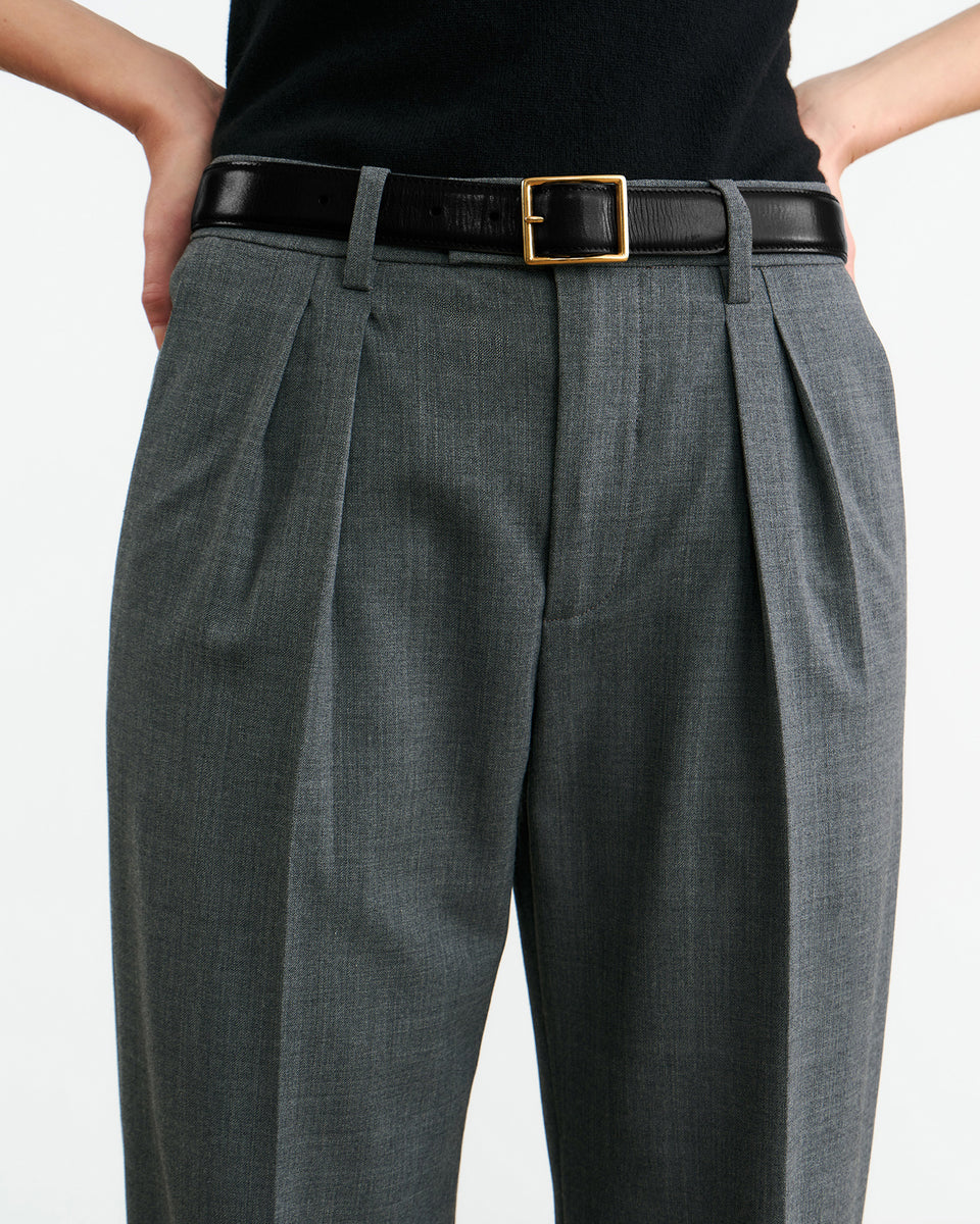 ALPHONSE WOOL PANT IN HEATHER GREY