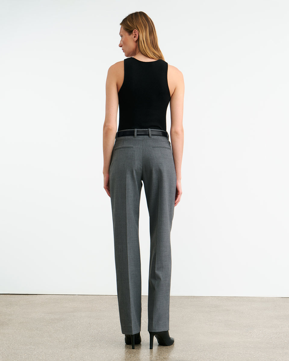 ALPHONSE WOOL PANT IN HEATHER GREY