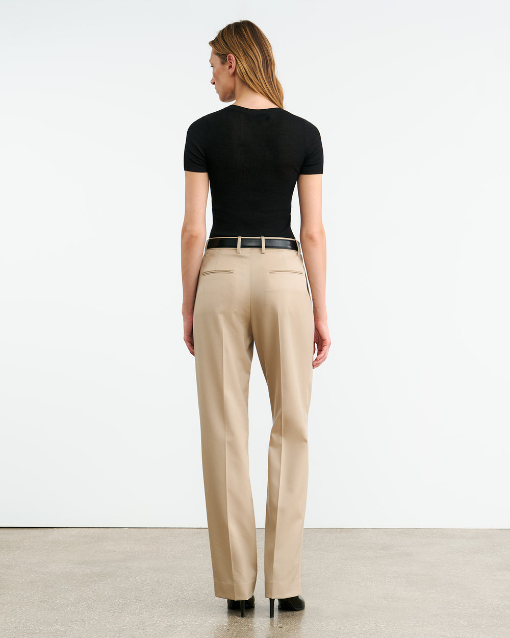 HETTIE SILK KNIT TEE IN BLACK