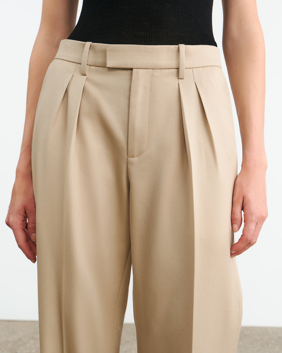 ALPHONSE WOOL PANT IN ROOSEVELT KHAKI