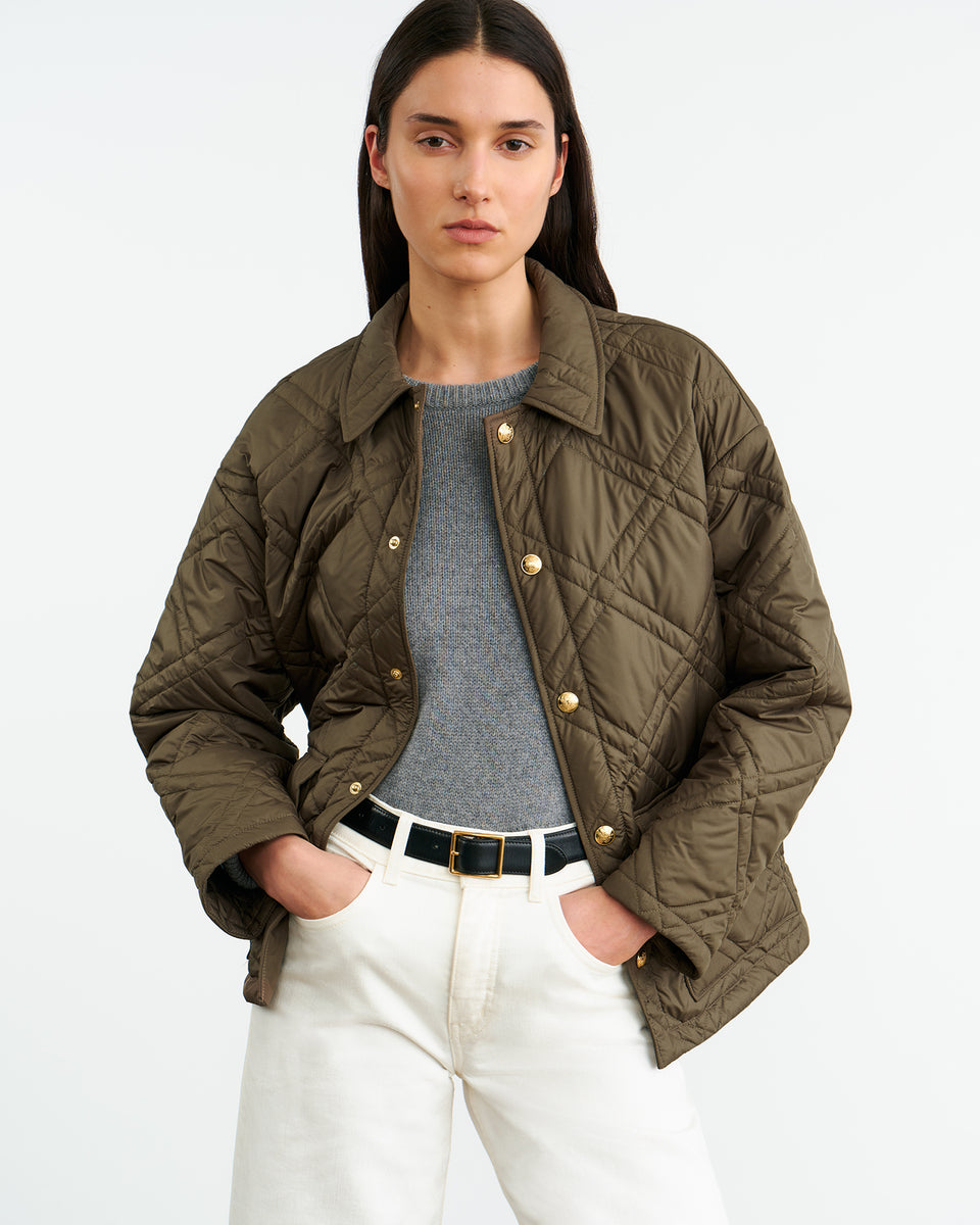 HELAH QUILTED PARKA IN ARMY GREEN