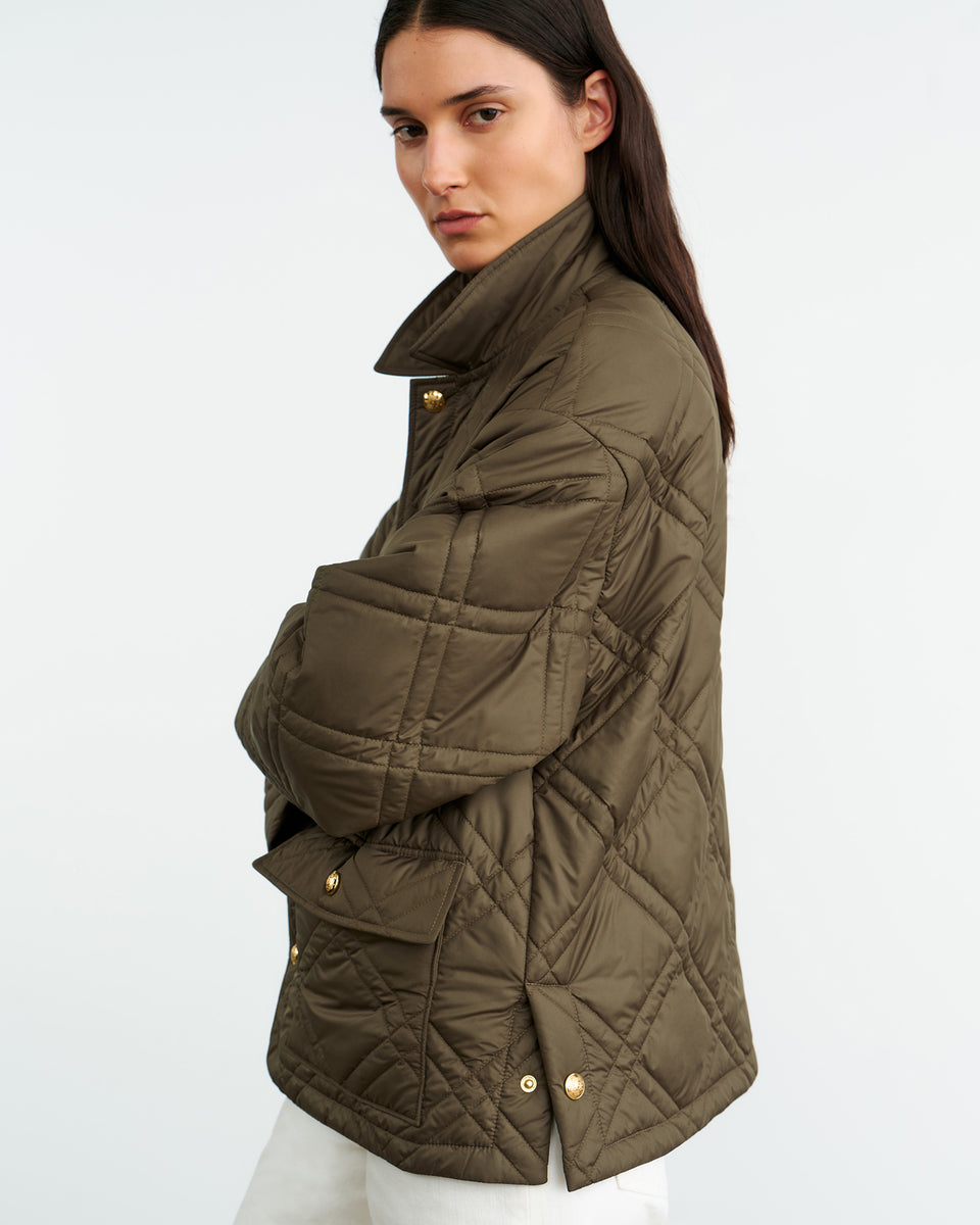 HELAH QUILTED PARKA IN ARMY GREEN