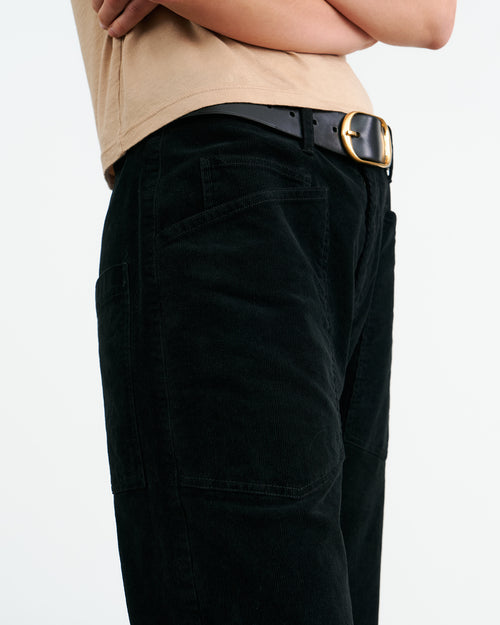 SHON CORDUROY PANT IN JET BLACK