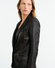 BELMONDE LEATHER TAILORED JACKET IN BLACK