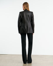 BELMONDE LEATHER TAILORED JACKET IN BLACK
