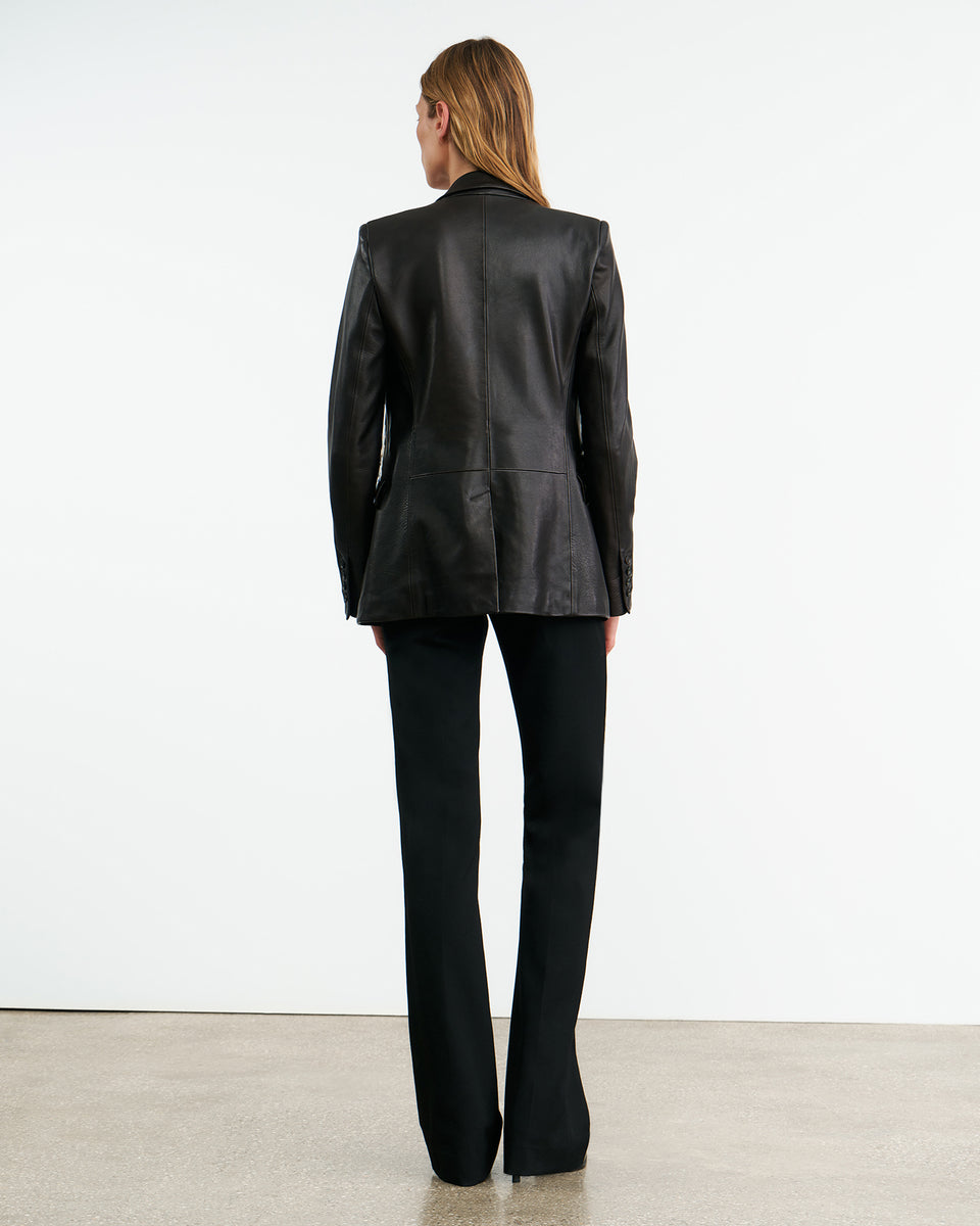 BELMONDE LEATHER TAILORED JACKET IN BLACK