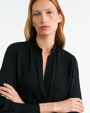 MONTAINE SILK BLOUSE IN BLACK